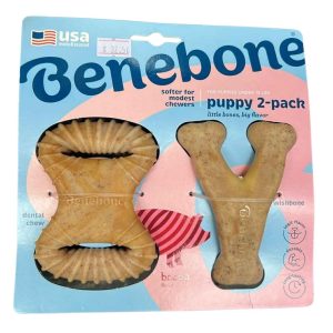 Benebone Bacon Dental Puppy Chew Toy Pack